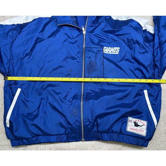 Mitchell & Ness Windbreaker New York Giants Women Large Blue Full Zip NFL Jacket - Picture 8 of 11